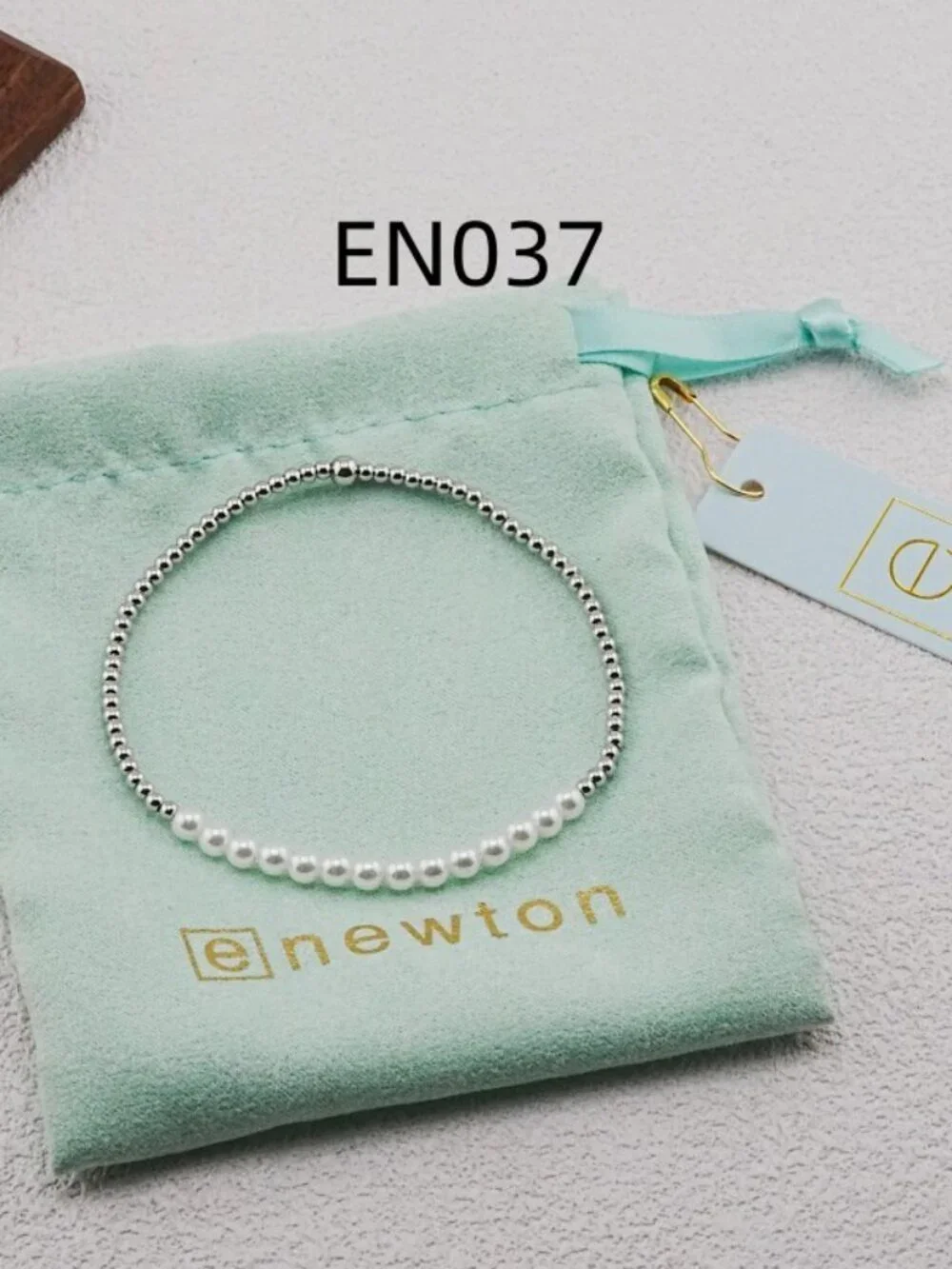 Enewton Platinum Bead & Pearl Single Bracelet